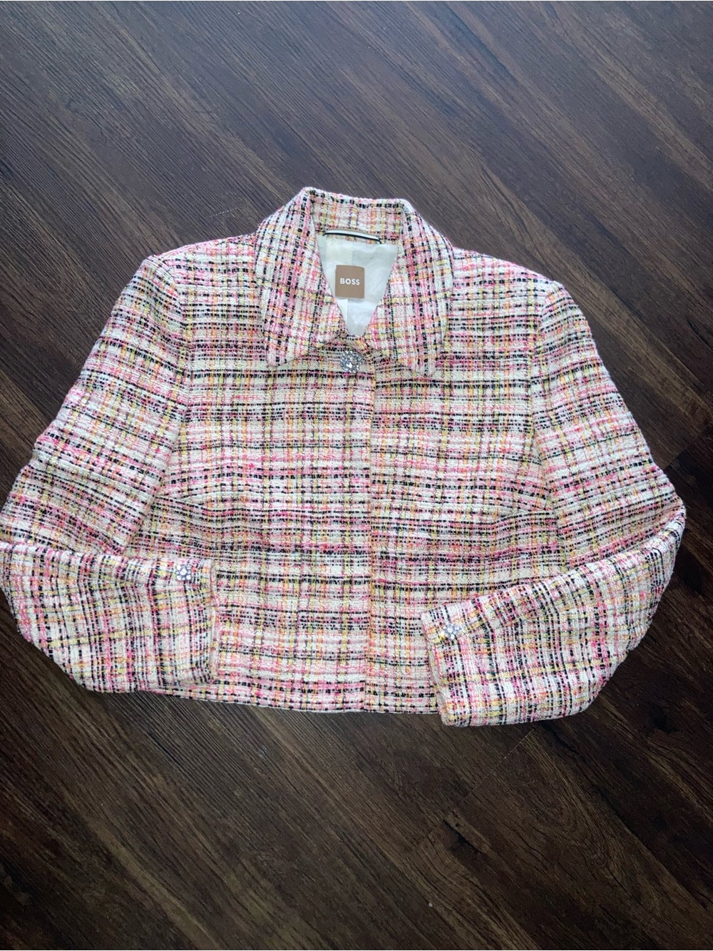 Hugo boss women’s tweed cropped blazer size 4